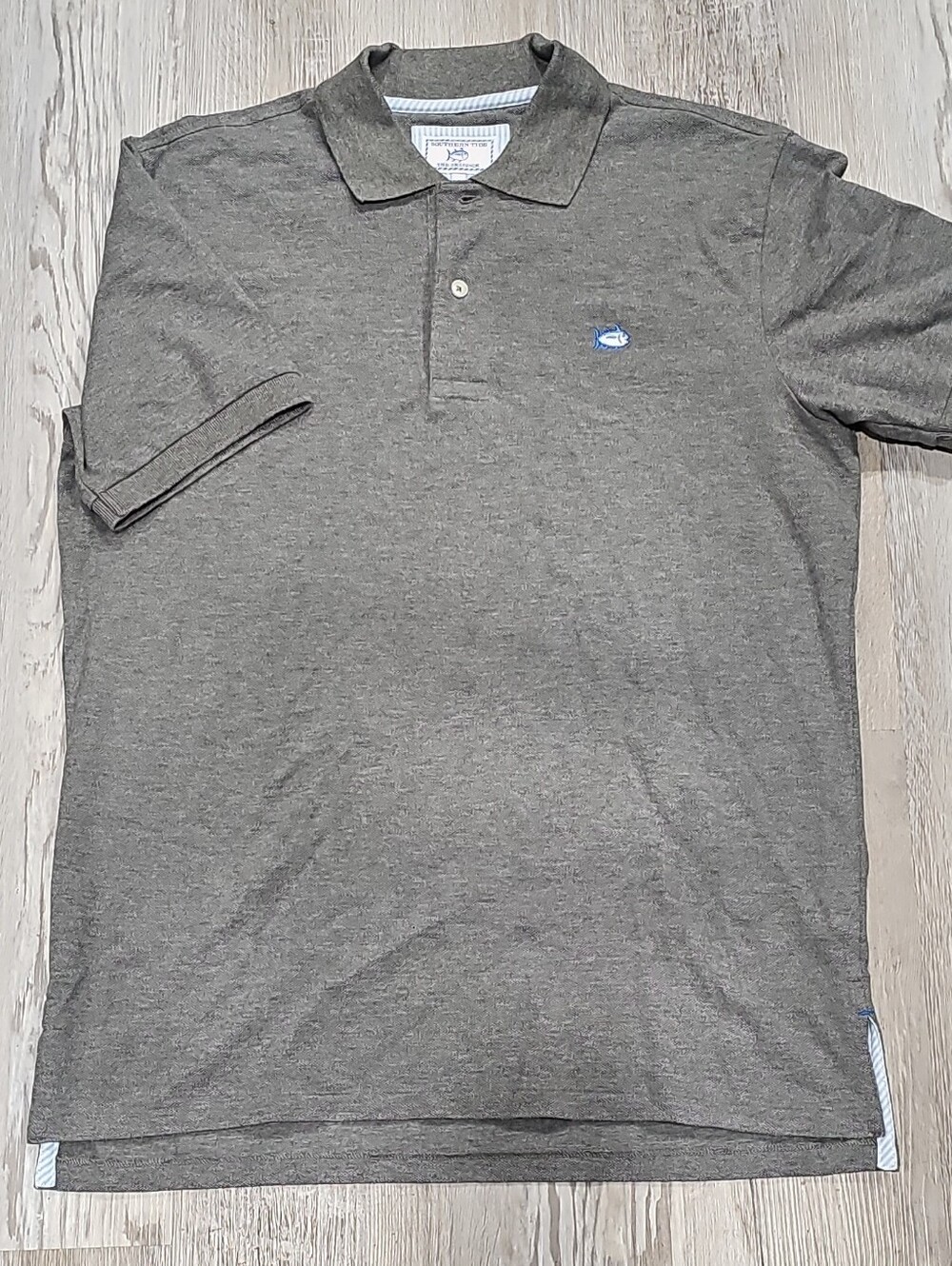 Southern Tide Men's Heather Gray Polo with Subtle Logo Size S